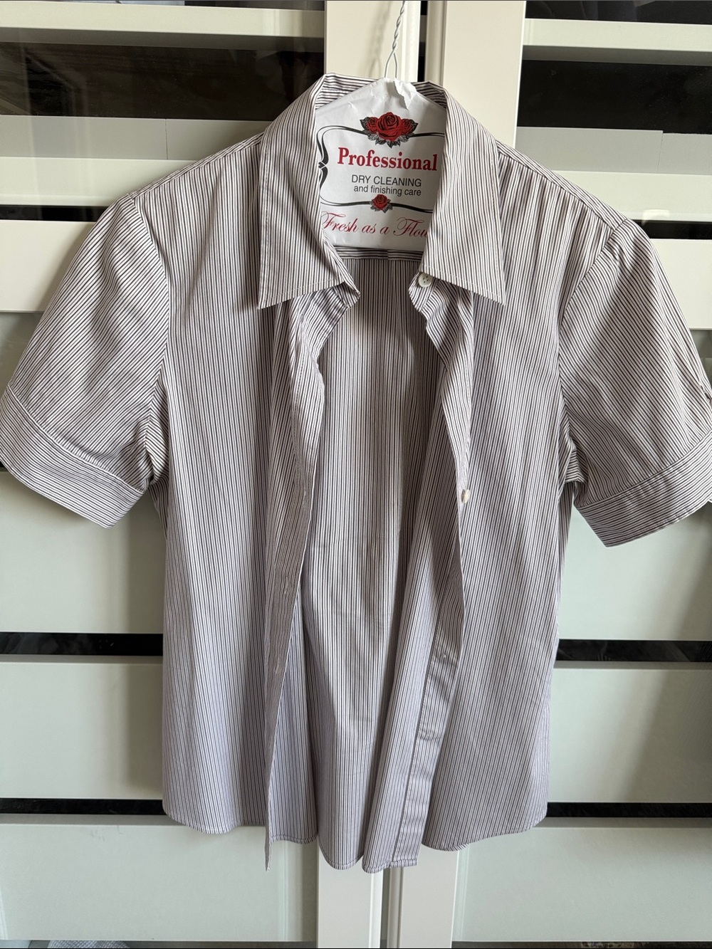 Theory Short-Sleeve Pinstripe Button Down Dress Shirt